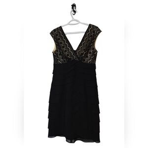 Vintage Jessica Black Lace Party Special Event Sleeveless Dress Wedding Size 10